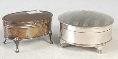 Lot 176 - A Birmingham silver oval shaped dressing table...