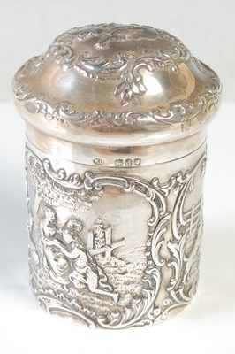 Lot 181 - A London silver cylindrical box and detachable...