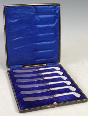 Lot 194 - A cased set of six silver plated afternoon tea...