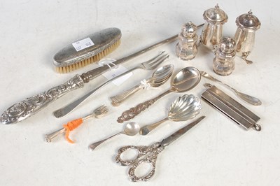 Lot 196 - A collection of assorted silver ware to...