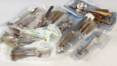 Lot 197 - A Dutch part canteen of assorted silver...