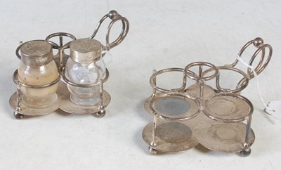 Lot 209B - A pair of Sheffield silver five sectional...