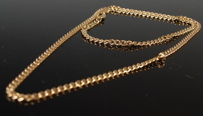 Lot 222 - A yellow metal Saudi gold necklace, stamped...