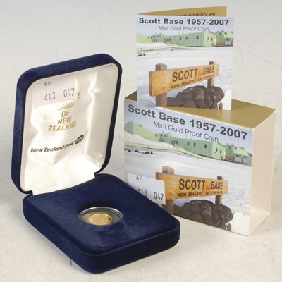 Lot 227 - A Scott Base 1957-2007 mini gold proof coin,...