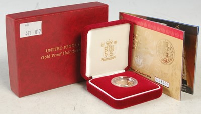 Lot 229 - A Royal Mint 2002 gold proof half-sovereign,...