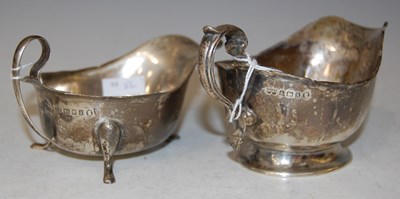 Lot 105 - Two silver sauce boats, one Birmingham, the...