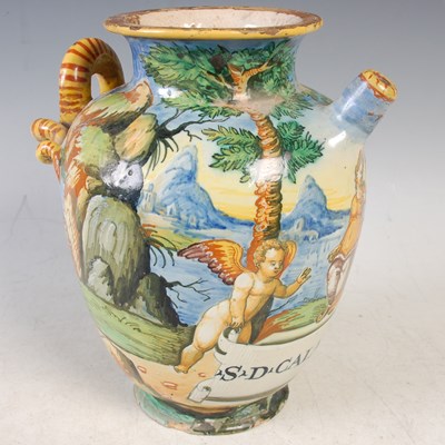 Lot 271 - A 16th century Italian Maiolica wet drug jar,...