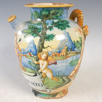 Lot 271 - A 16th century Italian Maiolica wet drug jar,...