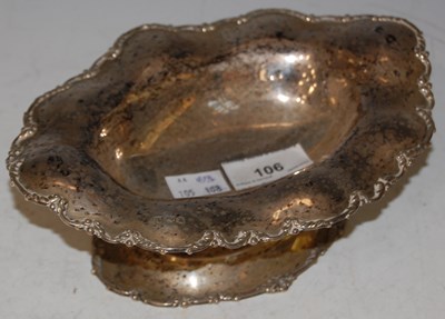 Lot 106 - A London silver pedestal dish with shaped wavy...