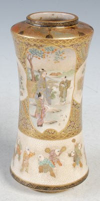 Lot 291 - A Japanese Satsuma pottery vase, Meiji Period,...