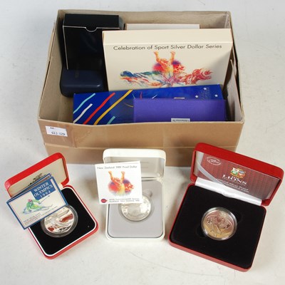 Lot 330 - A collection of ten assorted silver proof...