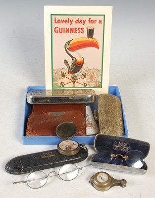 Lot 336 - A box of assorted items to include leather...