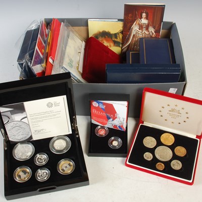 Lot 338 - A box of assorted silver proof Cupra Nickel...