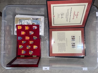 Lot 346 - A box of assorted stamp collections to include...