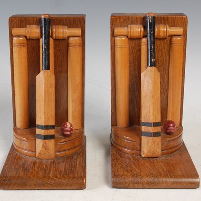 Lot 347 - Cricket Interest - a pair oak cricket bat,...