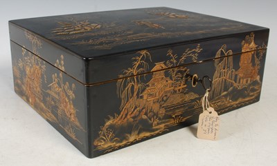 Lot 361 - A 19th century lacquered storage box, the...