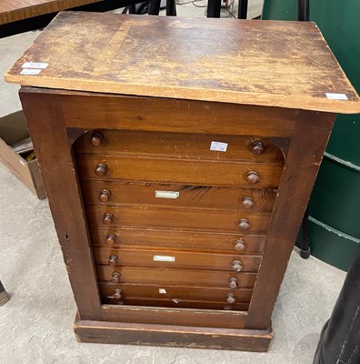 Lot 365A - A 19th century stained pine table top specimen...