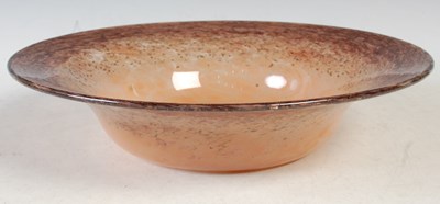 Lot 378 - A Monart glass bowl, shape GE, mottled purple...