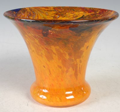 Lot 386 - A Monart glass vase, shape GC, mottled orange,...