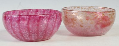 Lot 390 - Two Monart glass bowls, shape ZA, one with...