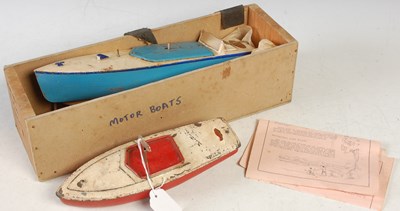 Lot 398 - Two vintage Hornby clockwork model racing...