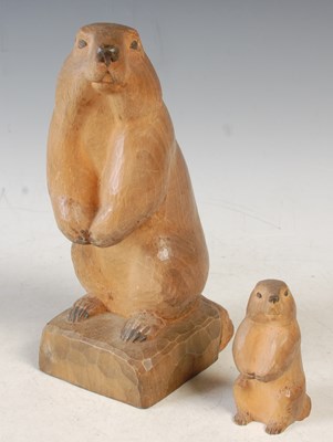 Lot 400 - A Swiss carved wooden figure of a Marmot,...