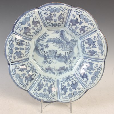 Lot 433 - A 16th century Frankfurt faience lobbed dish...