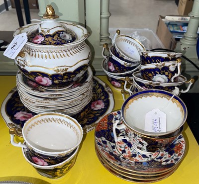Lot 460 - A 19th century cobalt blue ground rose...