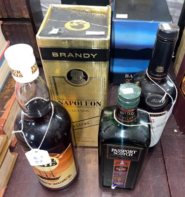 Lot 496 - Four bottles of spirits to include boxed...