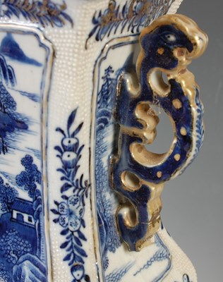 Lot 506 - A garniture of three Chinese porcelain blue...