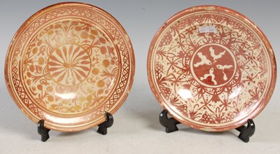 Lot 508 - Two Hispano-Moresque pottery dishes, late...