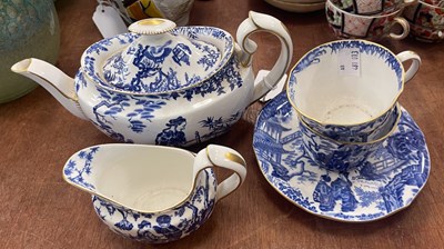 Lot 518 - A Royal Crown Derby blue and white bone china...