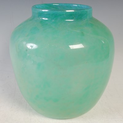 Lot 520 - A Monart glass vase, shape A, mottled blue and...