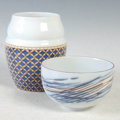Lot 524 - A Royal Copenhagen porcelain vase with blue...