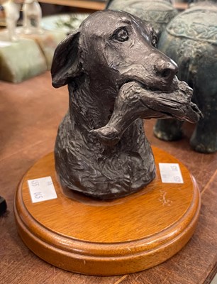 Lot 528 - A bronzed composite figure of a Retriever and...