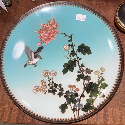 Lot 529 - A Japanese cloisonne charger, late 19th/ early...