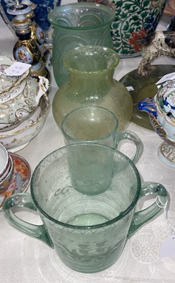 Lot 540 - A group of Antique and later green tinted...