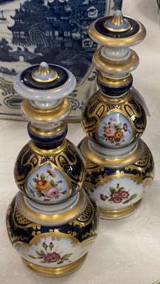 Lot 541 - A pair of 19th century English cobalt blue...