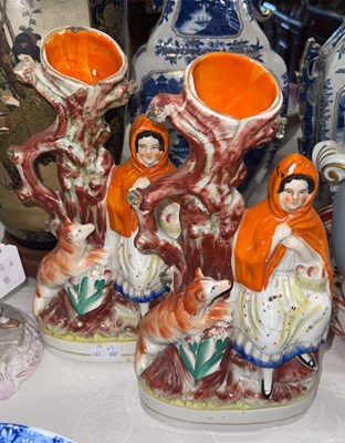 Lot 548 - A pair of Staffordshire flatback Little Red...