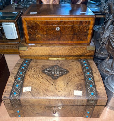 Lot 555 - A group of three Antique boxes to include a...