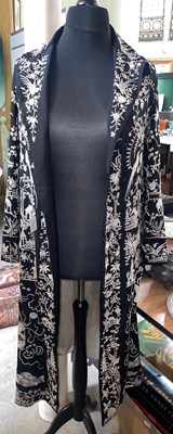 Lot 562A - A vintage Chinese black ground silk robe,...