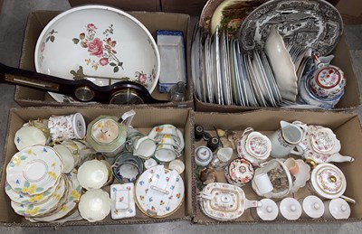 Lot 607 - Four boxes of assorted ceramics to include...