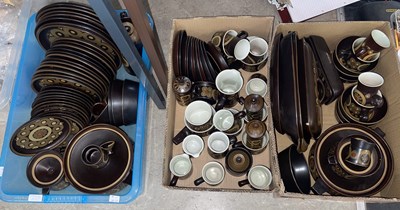 Lot 617 - Three boxes of assorted Denby brown ground...
