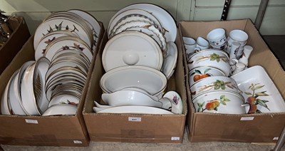 Lot 622 - Three boxes of Royal Worcester Evesham pattern...