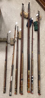 Lot 631 - Seven assorted fishing rods.