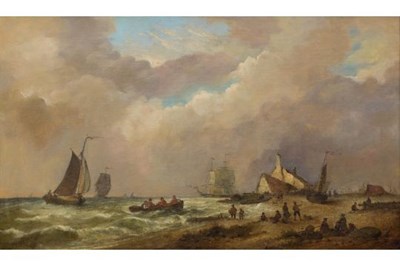 Lot 671 - 19th century English School Coastal scene with...