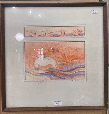 Lot 672 - John Cumming  
Hydro Drakes  
coloured inks,...