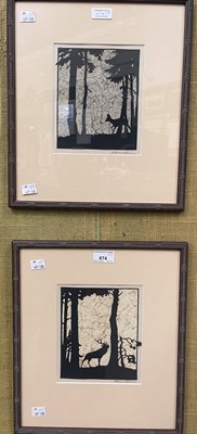 Lot 674 - Two vintage cut paper pictures, one depicting...