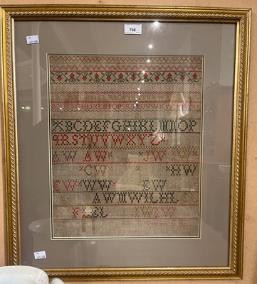 Lot 708 - A 19th century needlework sampler by George...