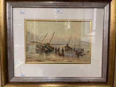 Lot 711 - David Martin (1887-1935) 
Landing fish, Fife...